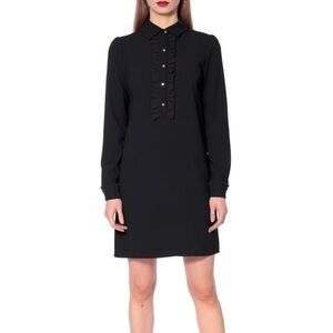 Dean Hutchinson- Sheer Black Longsleeve Ruffle Collar Button Down Dress